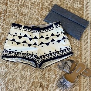 J. Crew Chino Shorts in Navy/White geometric print